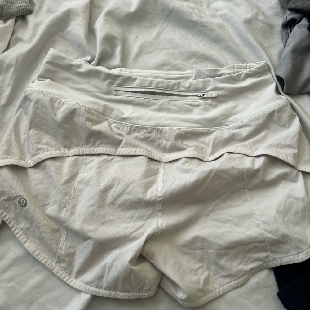 Lululemon Cream Running Shorts